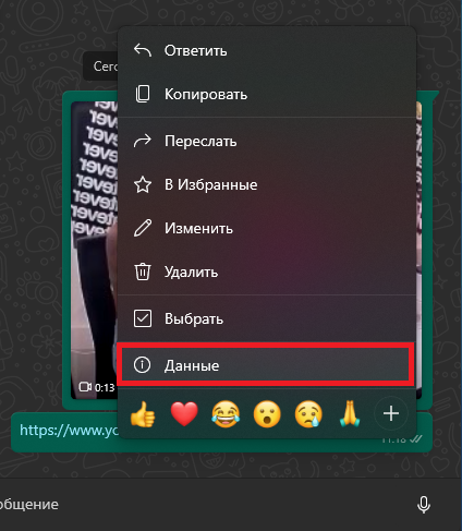 просмотр данных об отправленных сообщениях в группе ватсап